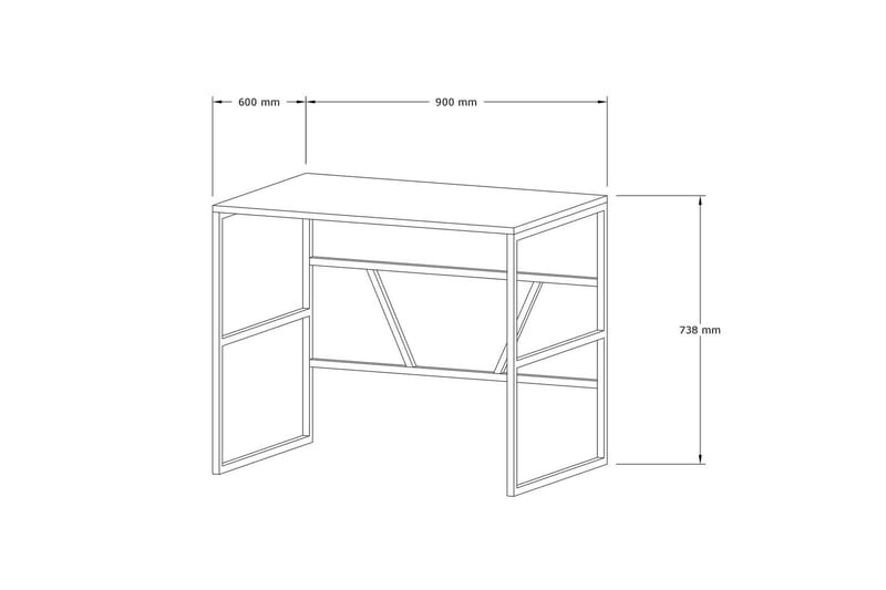 Skrivbord Foote 90 cm - Antracit - Möbler - Bord & matgrupp - Kontorsbord - Skrivbord