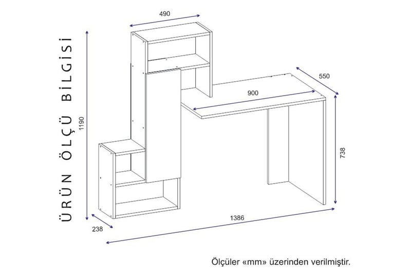 Skrivbord Irmaka 139 cm - Antracit/Vit - Möbler - Bord & matgrupp - Kontorsbord - Skrivbord