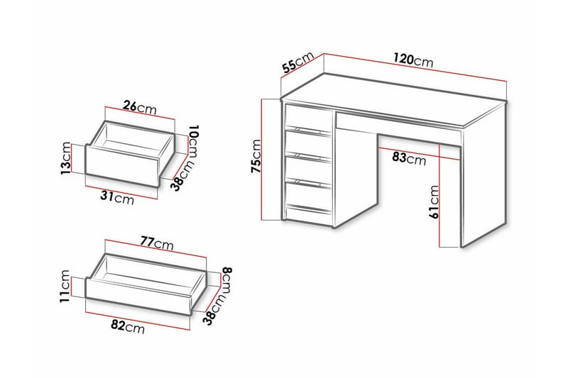 Skrivbord Kintore 120 cm - Antracit - Möbler - Bord & matgrupp - Kontorsbord - Skrivbord