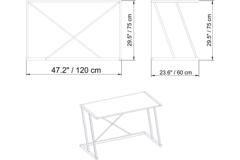 Skrivbord Maglaby 120 cm - Brun - Möbler - Bord & matgrupp - Kontorsbord - Skrivbord