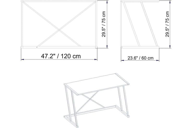 Skrivbord Maglaby 120 cm - Vit - Möbler - Bord & matgrupp - Kontorsbord - Skrivbord