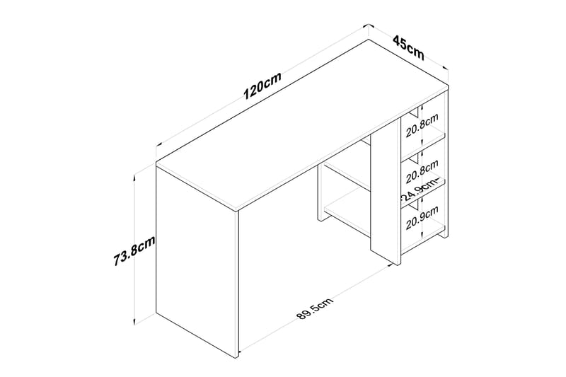 Skrivbord Makrud 120 cm - Valnöt/Antracit - Skrivbord - Datorbord