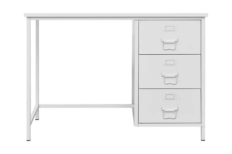 Skrivbord med lådor industriell vit 105x52x75 cm stål - Vit - Möbler - Bord & matgrupp - Kontorsbord - Skrivbord