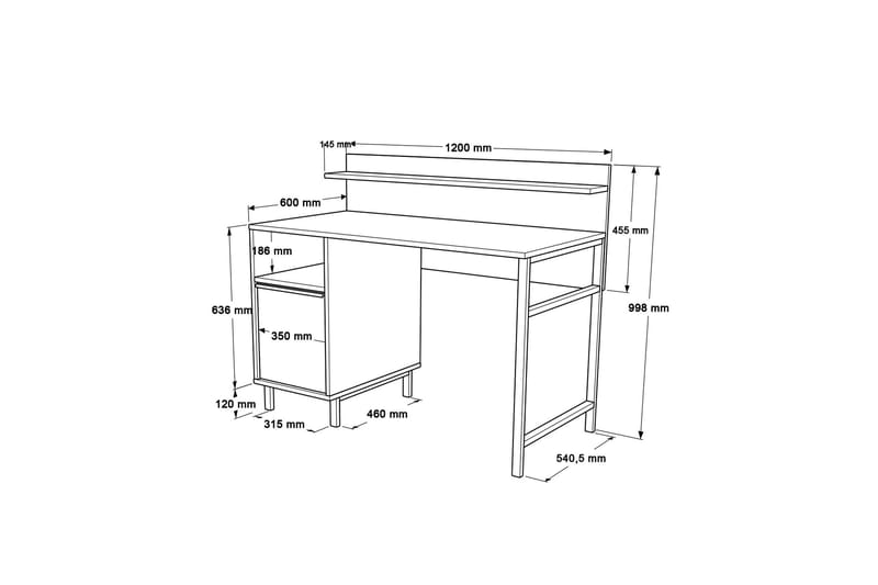 Skrivbord Munetoki 120 cm - Ek - Möbler - Bord & matgrupp - Kontorsbord - Skrivbord