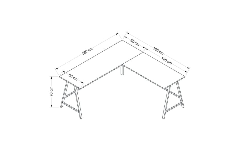 Skrivbord Nagender 180 cm - Brun - Möbler - Bord & matgrupp - Kontorsbord - Skrivbord