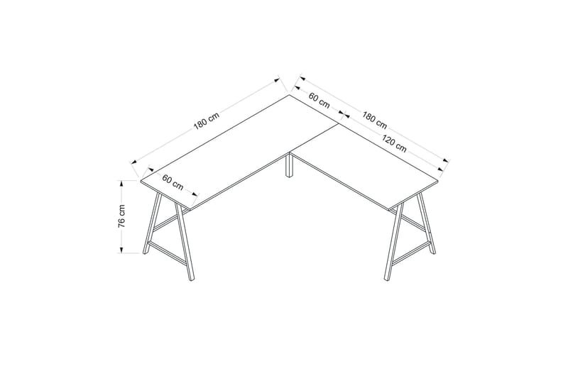 Skrivbord Nagender 180 cm - Svart - Möbler - Bord & matgrupp - Kontorsbord - Skrivbord