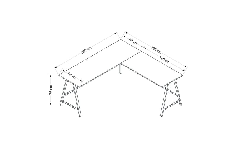 Skrivbord Nagender 180 cm - Vit - Möbler - Bord & matgrupp - Kontorsbord - Skrivbord