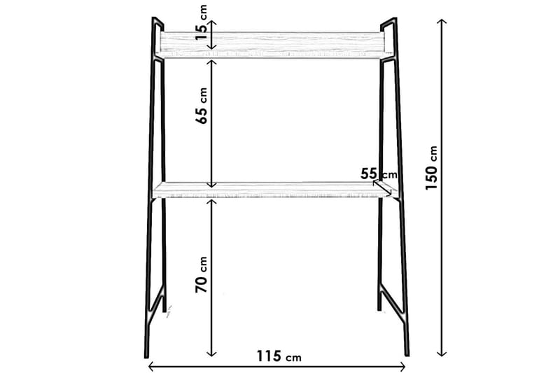 Skrivbord Rodger 115x150x115 cm med förvaring - Brun - Möbler - Bord & matgrupp - Kontorsbord - Skrivbord