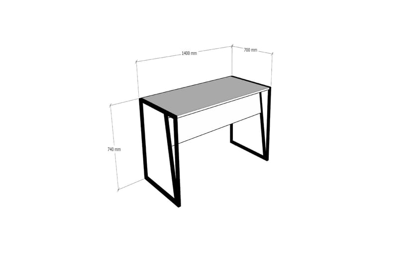 Skrivbord Tifany 140 cm - Vit/Svart - Möbler - Bord & matgrupp - Kontorsbord - Skrivbord