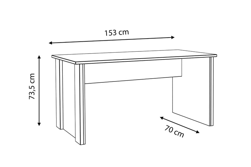 Skrivbord Trevorton 153 cm - Brun/Grå - Skrivbord - Datorbord - Klaffbord & hopfällbart bord - Marmorbord - Höj och sänkbart skrivbord
