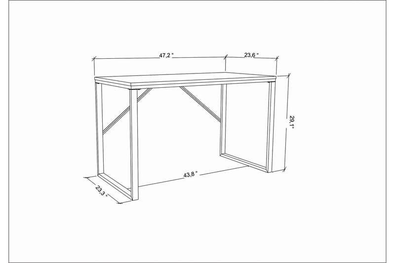 Skrivbord Wraphis 60x74x120 cm - Guld/Antracit - Möbler - Bord & matgrupp - Kontorsbord - Skrivbord