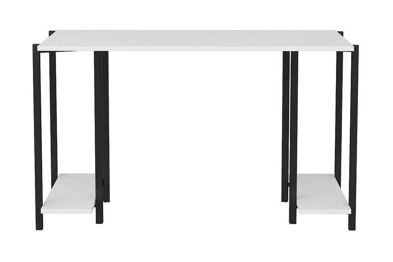 Skrivbord Yepan 60x73,8x125,2 cm med förvaring - Svart/Vit - Skrivbord - Datorbord - Klaffbord & hopfällbart bord - Marmorbord - Höj och sänkbart skrivbord