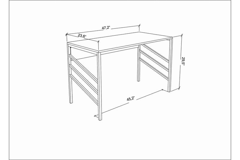 Skrivbord Yepan 60x74,8x120 cm - Guld/Antracit - Möbler - Bord & matgrupp - Kontorsbord - Skrivbord