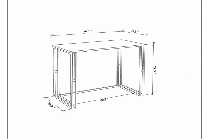 Skrivbord Yepan 60x74,8x120 cm - Svart - Möbler - Bord & matgrupp - Kontorsbord - Skrivbord