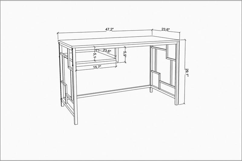 Skrivbord Yepan 60x74,8x120 cm - Svart/Vit - Möbler - Bord & matgrupp - Kontorsbord - Skrivbord