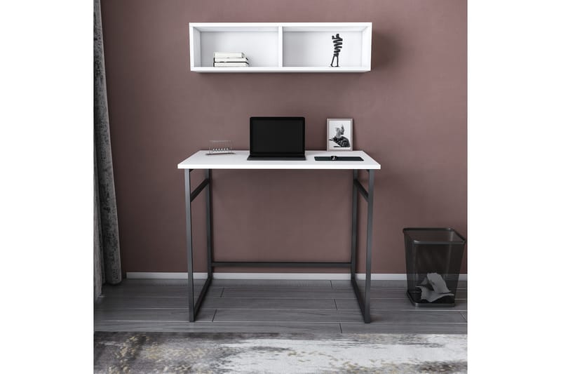 Skrivbord Yepan 60x75x90 cm - Svart/Vit - Skrivbord - Datorbord - Klaffbord & hopfällbart bord - Marmorbord - Höj och sänkbart skrivbord