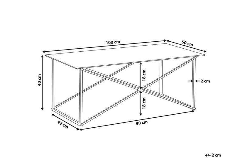 Soffbord Stromback 100 cm Marmormönster - Vit/Silver - Möbler - Bord & matgrupp - Marmorbord