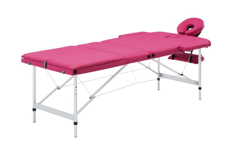 Hopfällbar massagebänk 3 sektioner aluminium rosa - Rosa - M�öbler - Bord & matgrupp - Massagebord