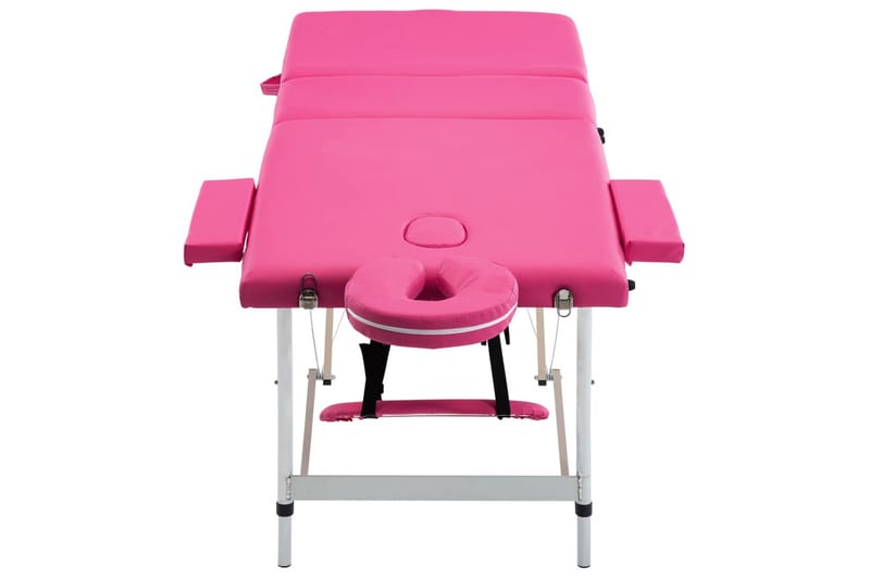 Hopfällbar massagebänk 3 sektioner aluminium rosa - Rosa - Möbler - Bord & matgrupp - Massagebord