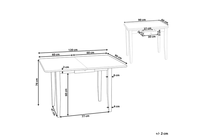 Matbord Burgos Förlängningsbart 90-120x60 cm - Mörkbrun - Möbler - Bord & matgrupp - Matbord & köksbord