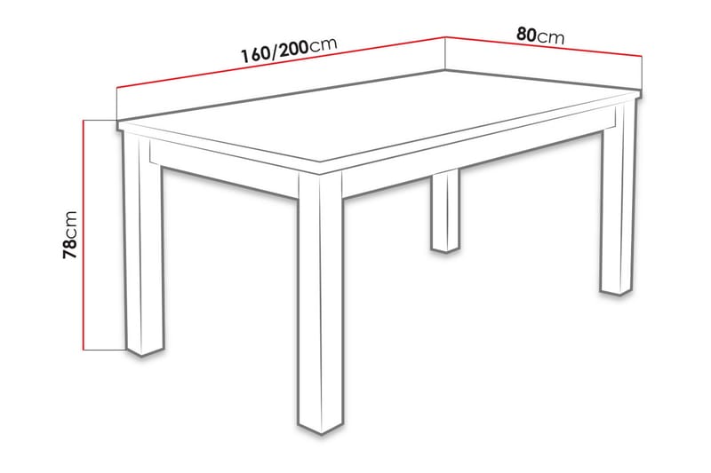 Förlängningsbart Matbord Tabell 160x80x78 cm - Ek - Möbler - Bord & matgrupp - Matbord & köksbord