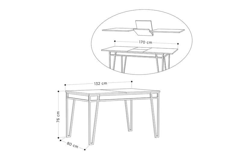 Matbord 132 cm - Antracit - Möbler - Bord & matgrupp - Matbord & köksbord