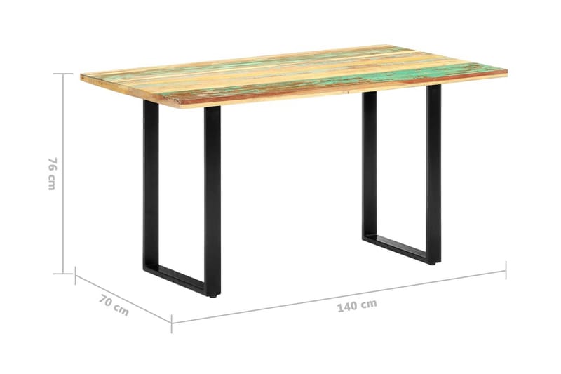 Matbord 140x70x76 cm massivt återvunnet trä - Flerfärgad - Möbler - Bord & matgrupp - Matbord & köksbord