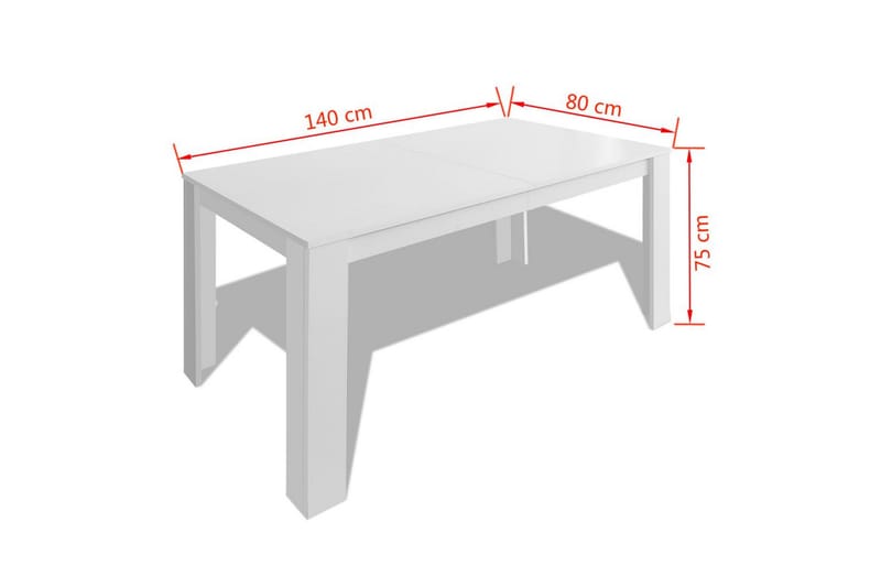 Matbord 140x80x75 cm vit - Vit - Möbler - Bord & matgrupp - Matbord & köksbord