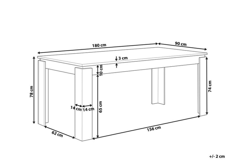 Matbord 180 x 90 cm mörkträ VITON - Grå - Möbler - Bord & matgrupp - Matbord & köksbord