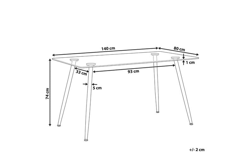 Matbord Awenda 140 cm - Glas/Svart - Möbler - Bord & matgrupp - Matbord & köksbord