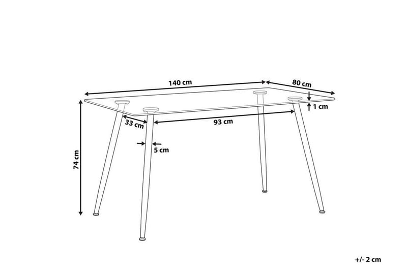 Matbord Awenda 140 cm - Glas/Svart - Möbler - Bord & matgrupp - Matbord & köksbord