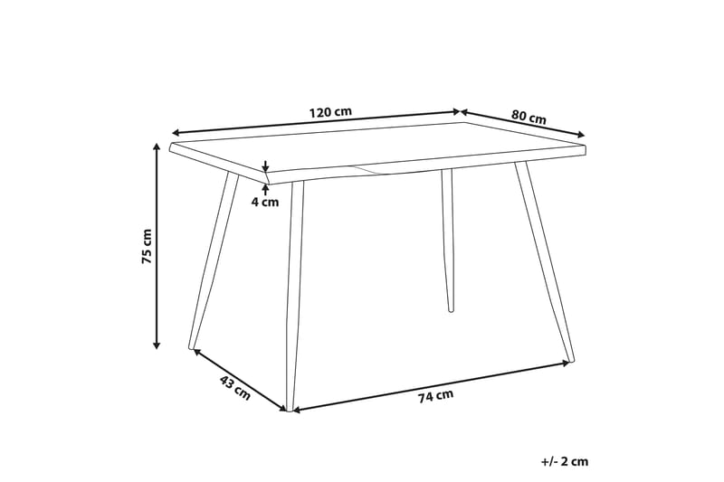 Matbord Biscot 120 cm - Ljusbrun/Svart - Klaffbord & hopfällbart bord - Marmorbord - Matbord & köksbord