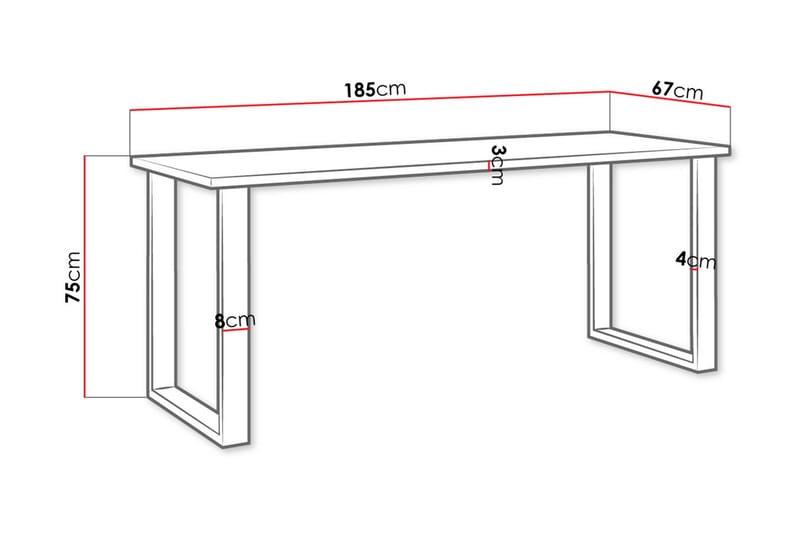 Matbord Ciapin 185 cm - Teak - Möbler - Bord & matgrupp - Matbord & köksbord