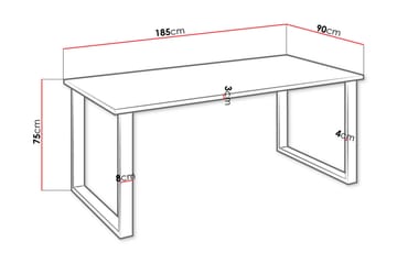 Matbord Ciapin 185 cm - Vit/Svart - Möbler - Bord & matgrupp - Matbord & köksbord