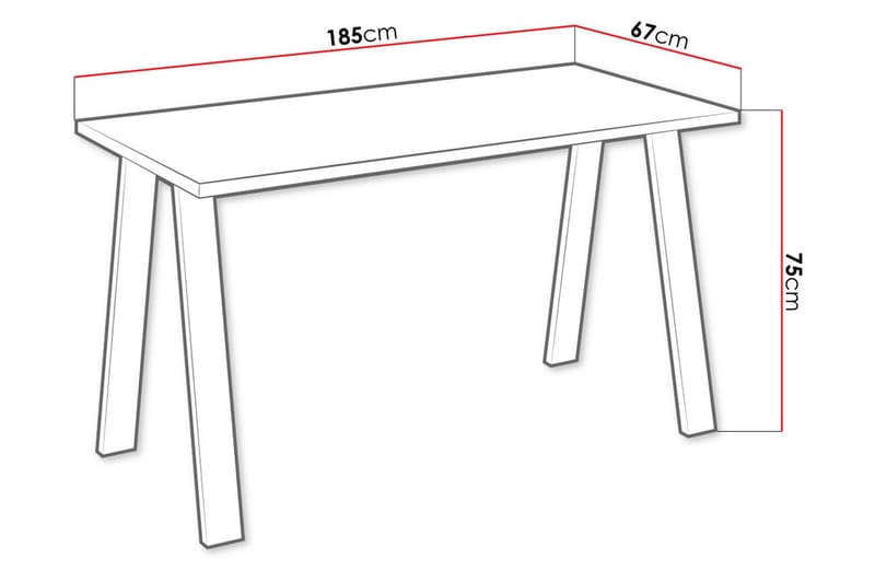 Matbord Cisy 185 cm - Vit/Svart - Möbler - Bord & matgrupp - Matbord & köksbord