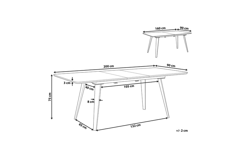 Matbord Daiton 200 cm - Svart - Möbler - Bord & matgrupp - Matbord & köksbord