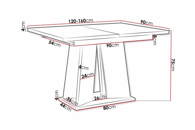 Matbord Denogal 90 cm - Svart - Möbler - Bord & matgrupp - Matbord & köksbord