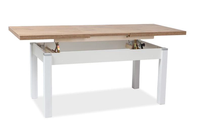 Matbord Dinek Förlängningsbart 124 cm - Trä/Natur/Vit - Klaffbord & hopfällbart bord - Marmorbord - Matbord & köksbord