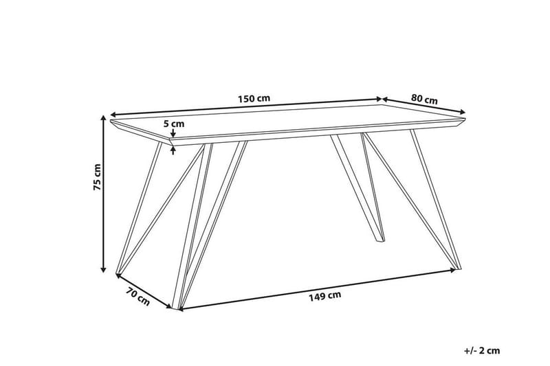 Matbord Hafslo 150 cm - Vit/Guld - Möbler - Bord & matgrupp - Matbord & köksbord