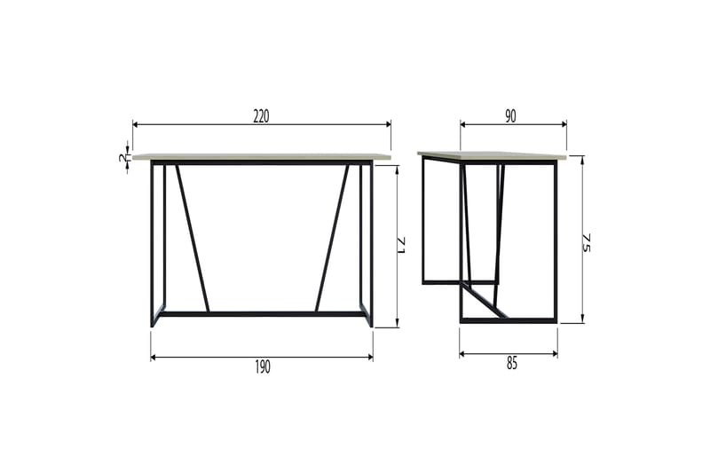 Matbord Iria 220 cm - Beige - Möbler - Bord & matgrupp - Matbord & köksbord