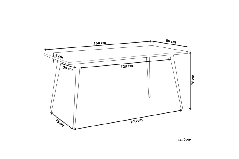 Matbord Lolenco 160 cm - Vit/Svart - Möbler - Bord & matgrupp - Matbord & köksbord