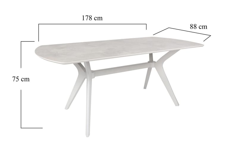 Matbord Misticon 180x75x180 cm - Vit - Möbler - Bord & matgrupp - Matbord & köksbord