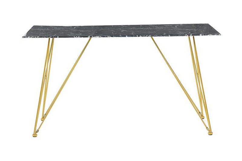Matbord Morawa 140 cm - Svart/Guld - Klaffbord & hopfällbart bord - Marmorbord - Matbord & köksbord