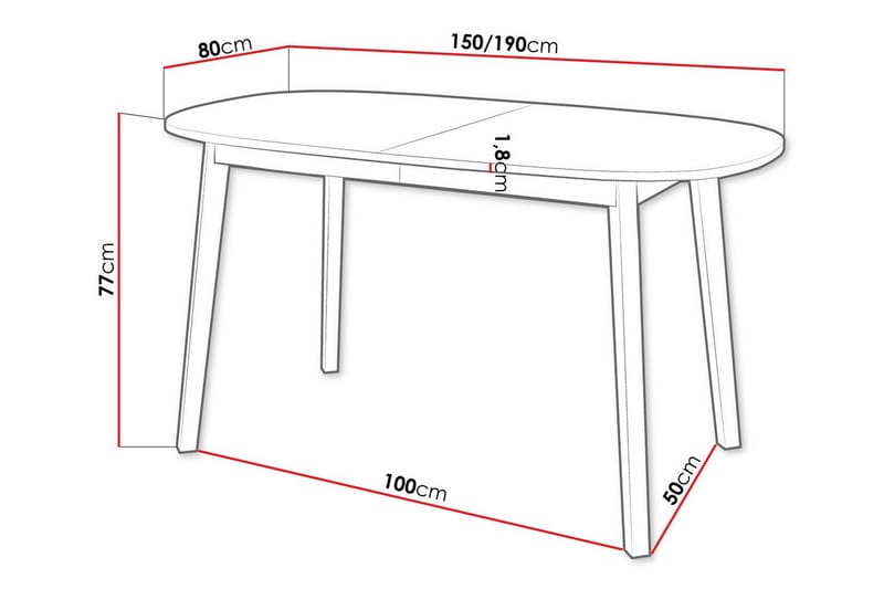 Matbord Narberth 80 cm - Svart - Möbler - Bord & matgrupp - Matbord & köksbord