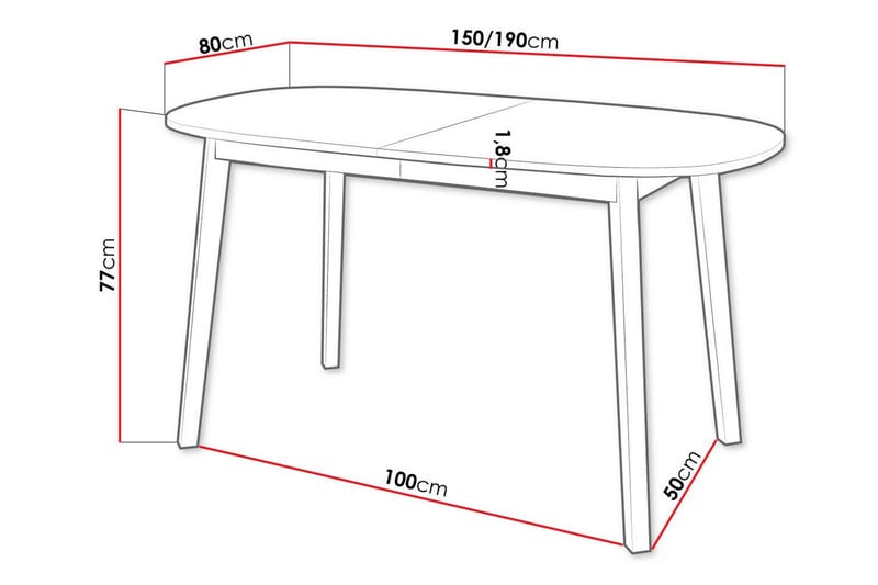 Matbord Narberth 80 cm - Svart - Möbler - Bord & matgrupp - Matbord & köksbord