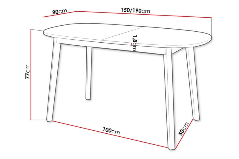 Matbord Narberth 80 cm - Vit - Möbler - Bord & matgrupp - Matbord & köksbord