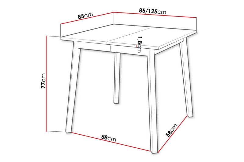 Matbord Narberth 85 cm - Vit - Möbler - Bord & matgrupp - Matbord & köksbord