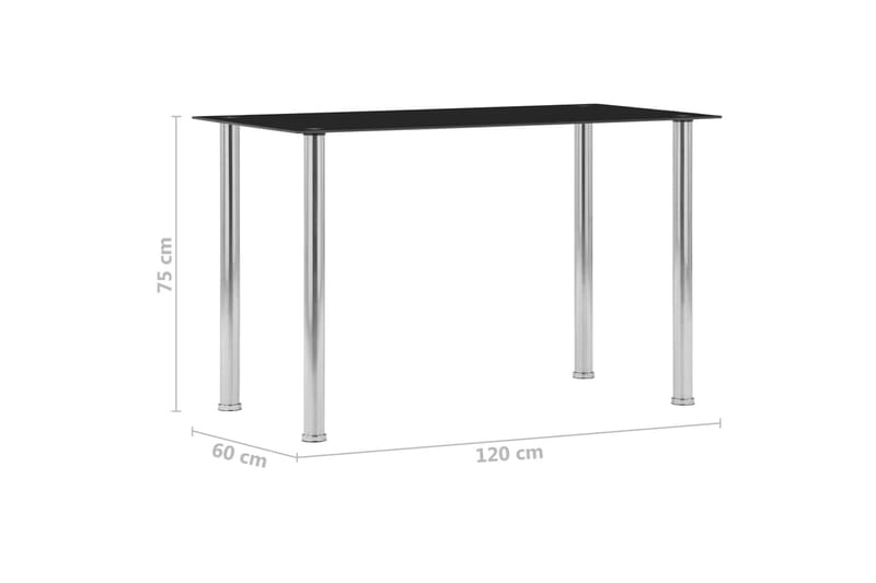 Matbord svart 120x60x75 cm härdat glas - Svart - Möbler - Bord & matgrupp - Matbord & köksbord