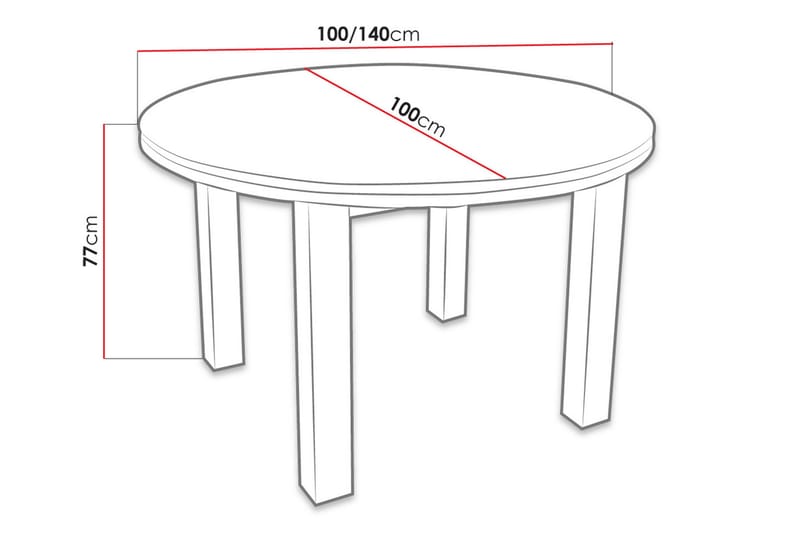 Matbord Tabell 100x100x76 cm - Vit - Möbler - Bord & matgrupp - Matbord & köksbord