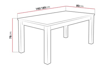 Matbord Tabell 140x80x78 cm - Vit - Möbler - Bord & matgrupp - Matbord & köksbord